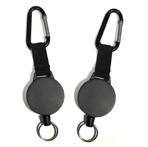 2 Pack Heavy Duty Metal Retractable Keychain with Belt Clip, 8 oz  Retraction, 31.5 Steel Cable, Zinc Alloy ID Badge Reel Key Chain  Retractor, Dark Gray 